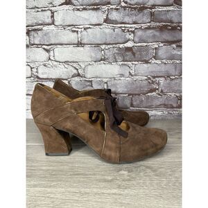 Earthies Sarenza Brown Suede MaryJane Tie Up Dress Shoes Women’s Sz 11B US/42EU